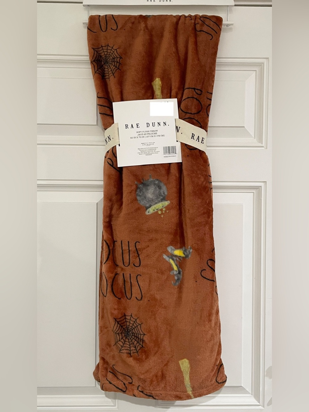 Rae Dunn Brown Halloween Hocus Pocus Throw Blanket